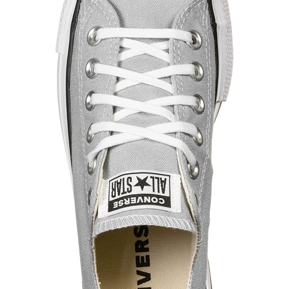 NWOT Light Grey Platform Converse Low Top Chuck Taylor SZ 7M Runs Large - Picture 12 of 13